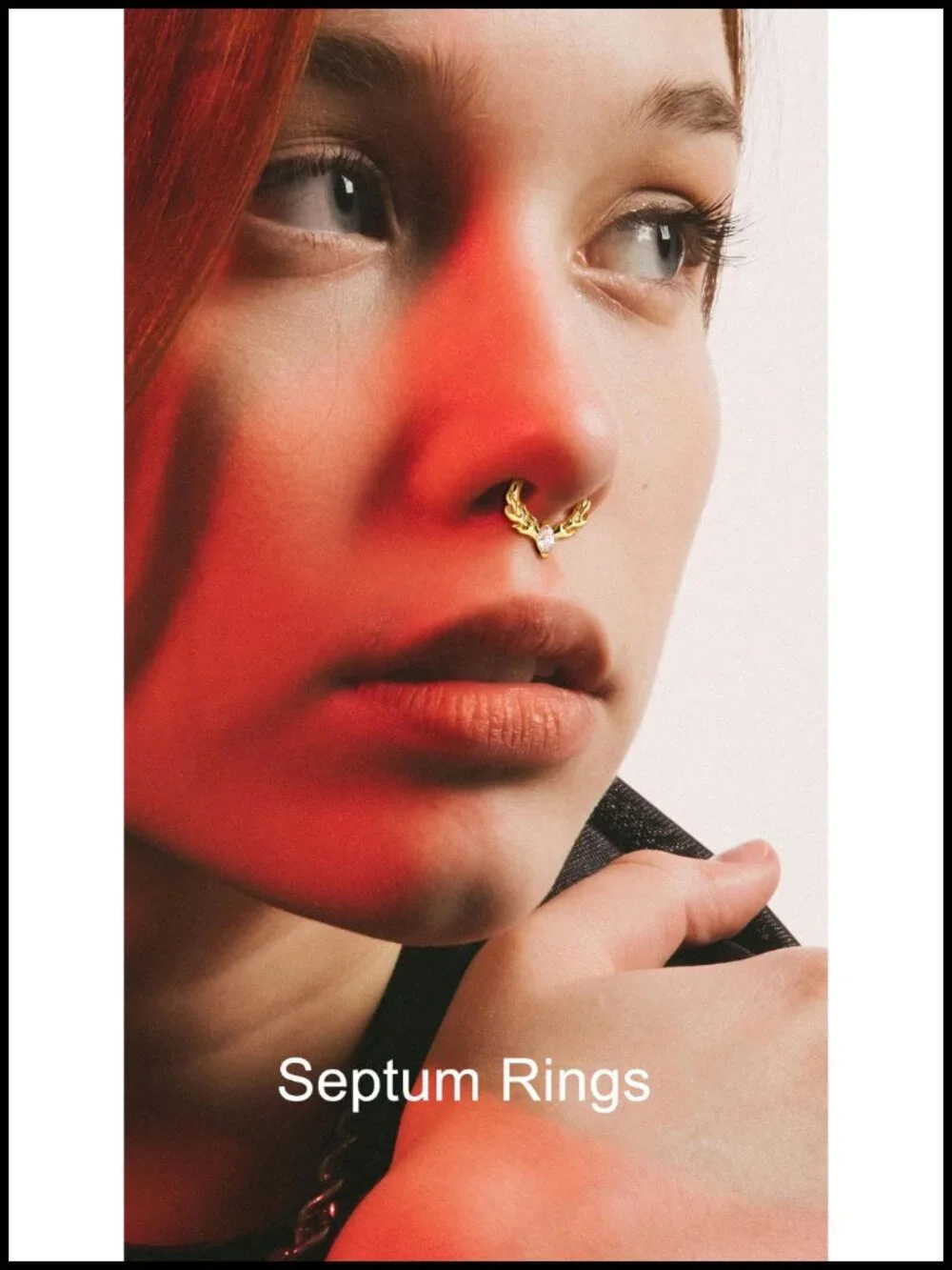 16G Surgical Steel Septum Ring Deer Antler Clicker Piercing Jewelry